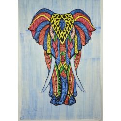Obrus - makata - kolorowy słoń