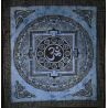 Narzuta bawełniana - mandala z Om - niebieska