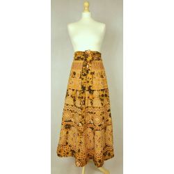 Spódnica indyjska kopertowa - długa - żółta
