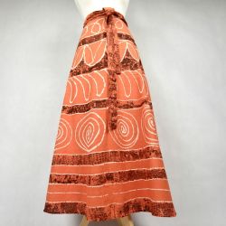 Spódnica indyjska  kopertowa - długa - pomarańczowa impresja