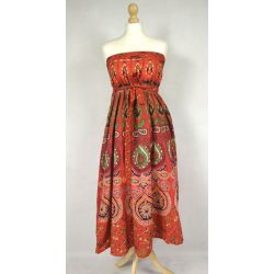 Spódnica indyjska  kopertowa - długa - czerwona mandala