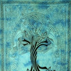Obrus - makata - mityczne drzewo - turkus