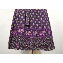 Spódnica indyjska  kopertowa - długa - fioletowa łąka