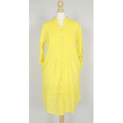 Tunika indyjska bawełniana - długa - żółta sukienka mini