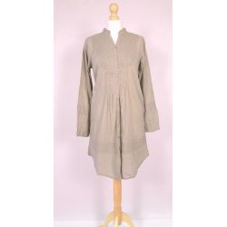 Tunika indyjska bawełniana - długa - beżowa sukienka