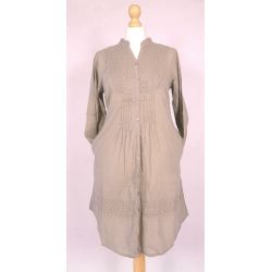 Tunika indyjska bawełniana - długa - beżowa sukienka