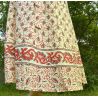 Spódnica indyjska  kopertowa - długa - łąka z czerwienią