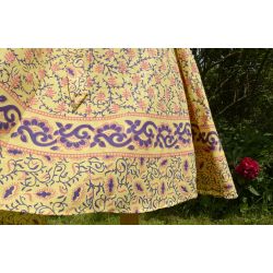 Spódnica indyjska  kopertowa - długa - łąka z różem