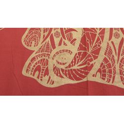 Obrus - makata - zasłona - majestatyczny słoń - czerwony ze złotem