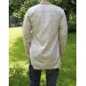 Koszula męska - surówka jedwabna - z długim rękawem i stójką - drobny melanż