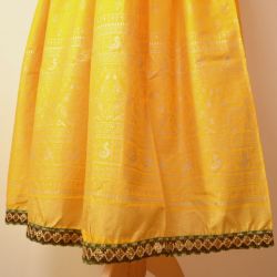 Spódnica indyjska długa - na gumce - żółty słonecznikowy ze złotem