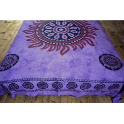 Narzuta bawełniana - czakra - fioletowy batik