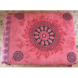 Narzuta bawełniana - czakra - czerwony batik