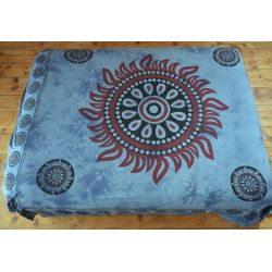 Narzuta bawełniana - czakra - niebieski batik