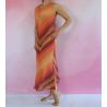 Sukienka indyjska - ze skosu - tkana ręcznie - pomarańczowa