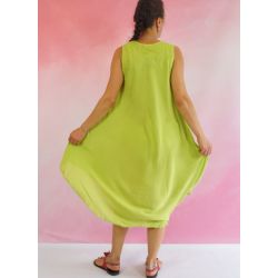 Sukienka indyjska długa - rayon na ramiączkach - seledynowy zielony
