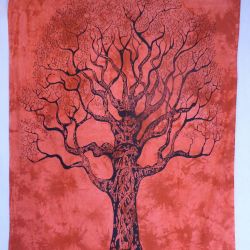 Obrus - makata - zasłona - mądre drzewo - ciepły czerwony zielony