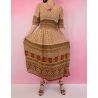Sukienka indyjska - długa - cieniutki rayon z rękawkiem - drobne kwiatki