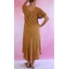 Sukienka indyjska - długa z koronkowym rękawkiem - rudy brązowy