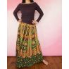 Spódnica indyjska na gumce - długa - Radżastan - zielona