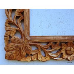 Rama drewniana - dębowy liść - połysk