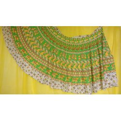 Spódnica indyjska  kopertowa - długa - z żółtym