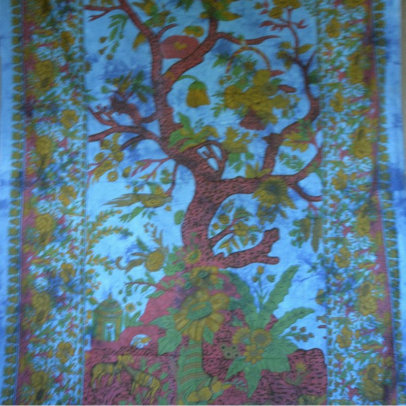 Obrus - makata - drzewo życia - dżins